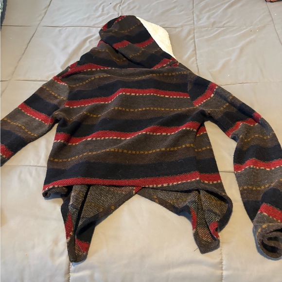 Olsenboye Striped Cardigan - Black, Brown, Red - Picture 2 of 3